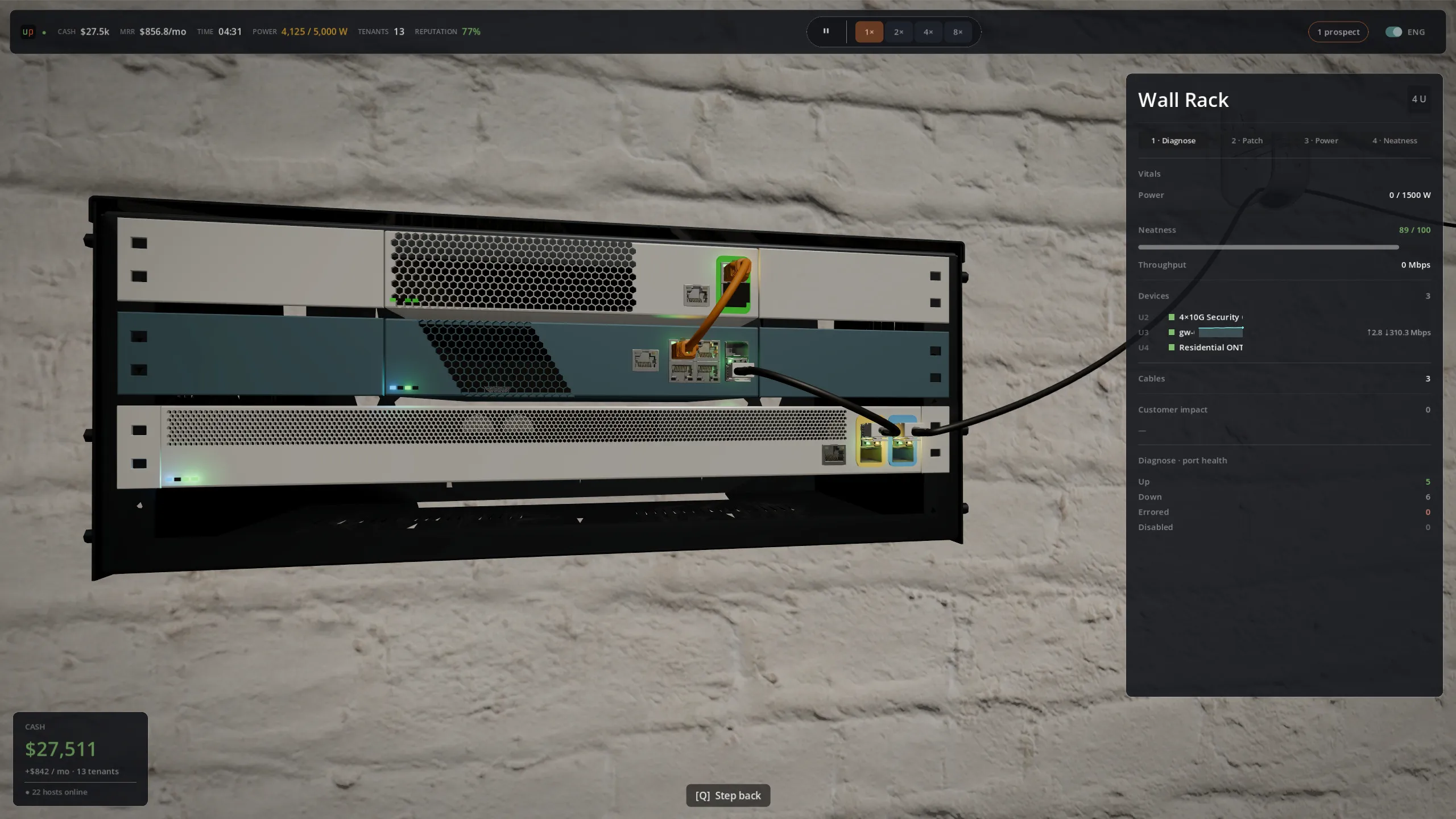 Wall-mounted rack inspection